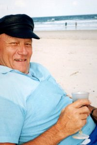 1998 ray on beach with wine